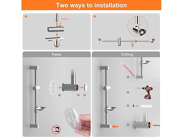 Ibergrif zelfklevend douchestangset - afbeelding 4 van  5