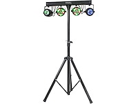 Ibiza - djlight60 - lichtstandaard met 2 rgbb par spotlights en 2 moon fower rvbba spotlights - 4-in-1 led-pakket - afbeelding 1 van  8