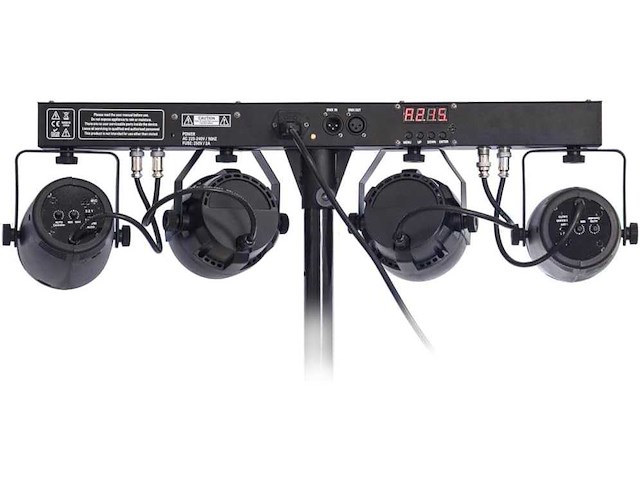 Ibiza - djlight60 - lichtstandaard met 2 rgbb par spotlights en 2 moon fower rvbba spotlights - 4-in-1 led-pakket - afbeelding 3 van  8