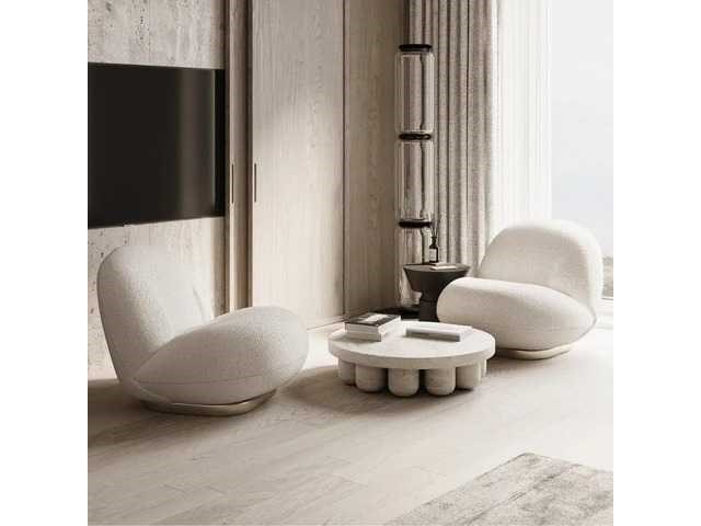 Ibiza fauteuil in krullend wol - iconisch organisch ontwerp - afbeelding 2 van  11