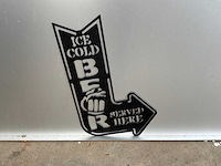 Ice cola beer here poederlak plaatstalen logo’s - afbeelding 1 van  1