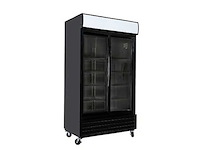 Iceshop - beverage display case 2 schuifdeuren 708l volledig zwart - koelkast (3x) - afbeelding 1 van  1