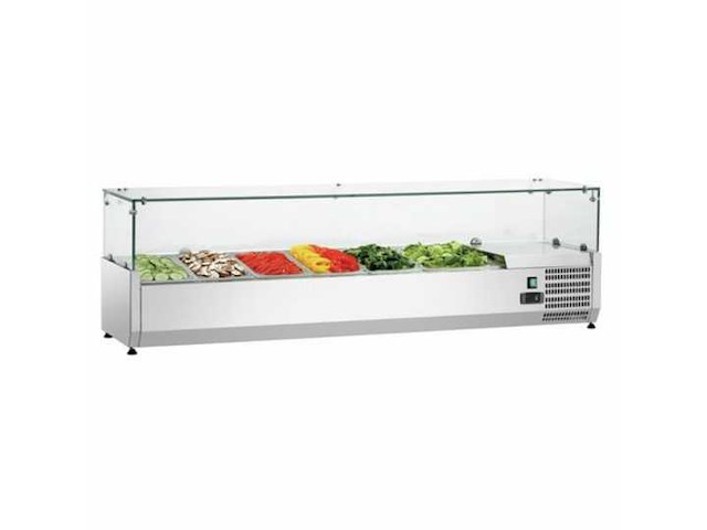 Iceshop - gekoelde saladette ingrediëntenvitrine - 8 gn 1/4 bakken - breedte 1,8m - gekoelde toonbank display - afbeelding 2 van  2