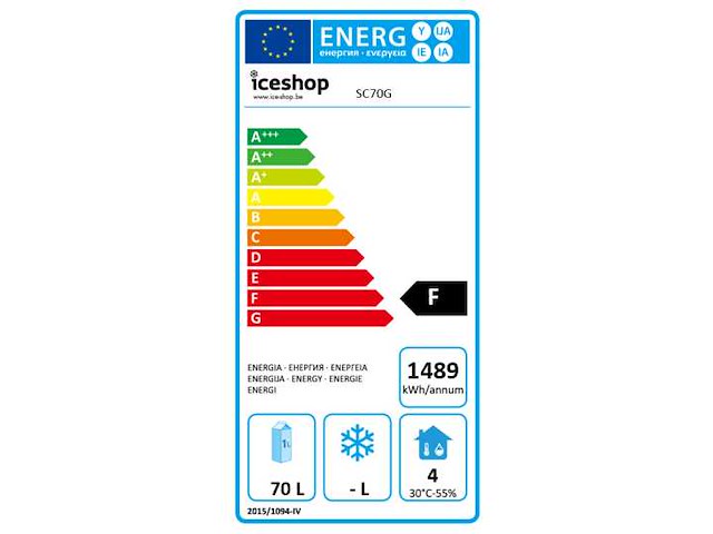 Iceshop - kleine 4-zijdige glazen gekoelde vitrinekast 58 l grijs - kleine gekoelde vitrine - afbeelding 2 van  2