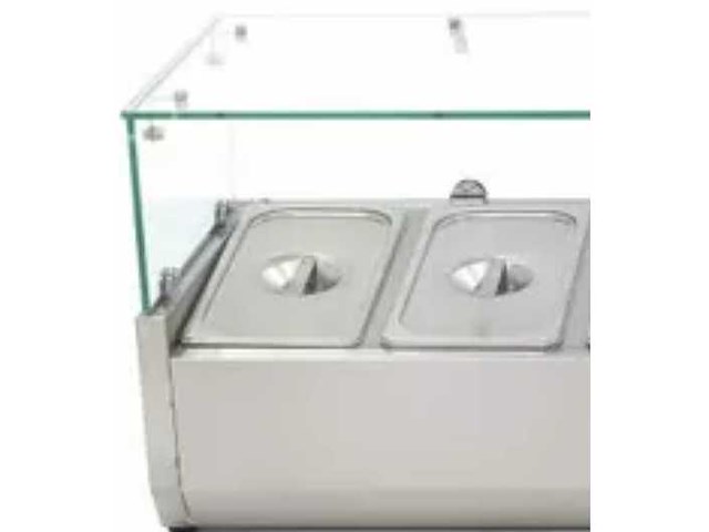 Iceshop - vitrine saladevitrine met gekoelde ingrediënten - 6 gn 1/3 bakken - breedte 1,4m - gekoelde toonbank (3x) - afbeelding 2 van  4