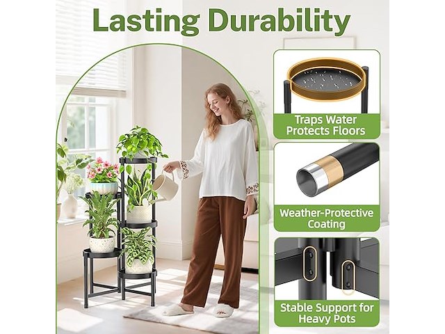 Idavosic.ly metalen plantenstandaard - afbeelding 3 van  4