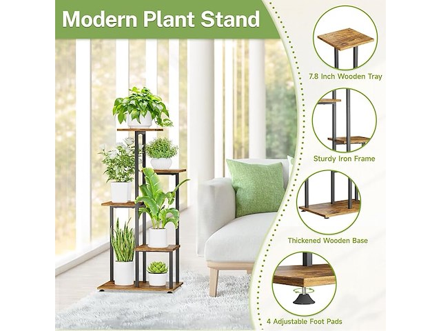 Idavosic.ly metalen plantenstandaard - afbeelding 3 van  4