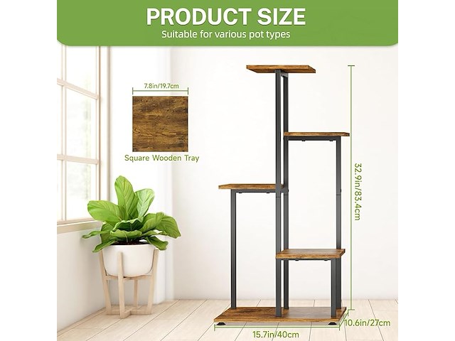 Idavosic.ly metalen plantenstandaard - afbeelding 3 van  3