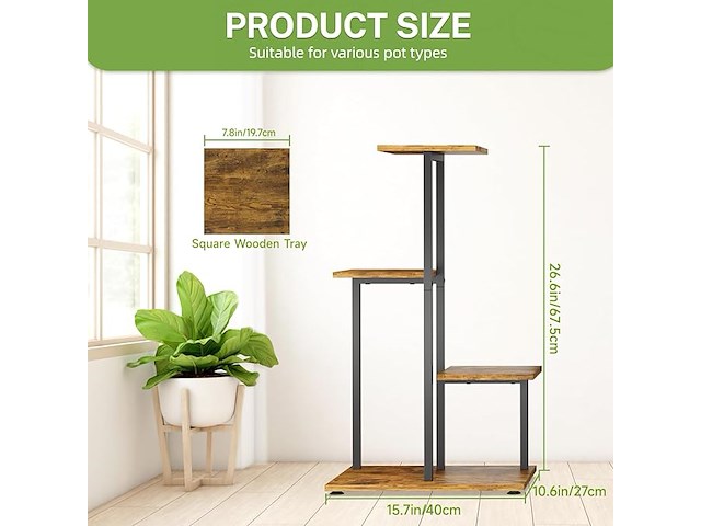 Idavosic.ly metalen plantenstandaard - afbeelding 2 van  3