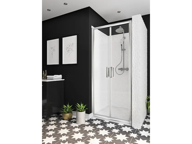 Ideal standard connect 2 - klapdeur 90 cm, silver bright/helder glas k9294eo (nr. 15-14) - afbeelding 2 van  3