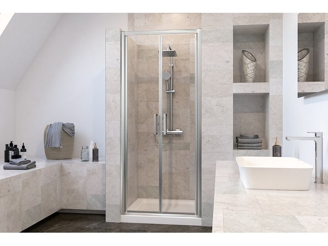 Ideal standard connect 2 - klapdeur 90 cm, silver bright/helder glas k9294eo (nr. 15-14) - afbeelding 1 van  3