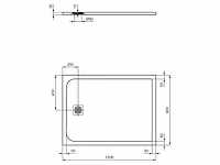 Ideal standard diana s tub ultra flat 120x90 douchebak - afbeelding 3 van  3