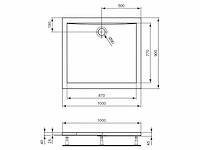 Ideal standard diana tub ultra flat 100x90 douchebak - afbeelding 3 van  3