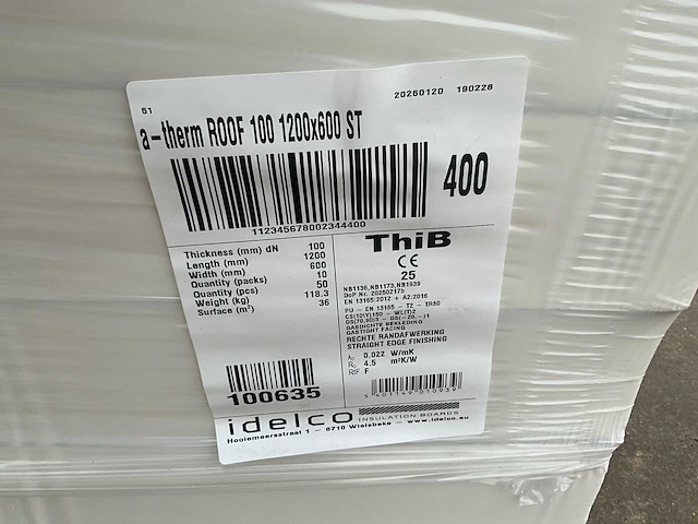 Idelco a-therm roof isolatiepanelen 100 mm dikte (50x) - afbeelding 1 van  1