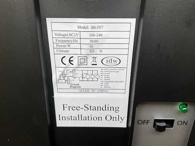 Idw monster thermo elektrische vitrinekoeler - afbeelding 6 van  8