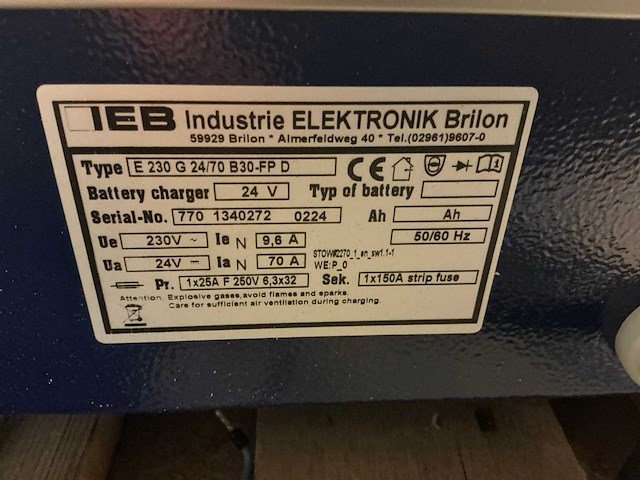 Ieb e 230 g 24/70 b30-fp d acculader - afbeelding 4 van  5