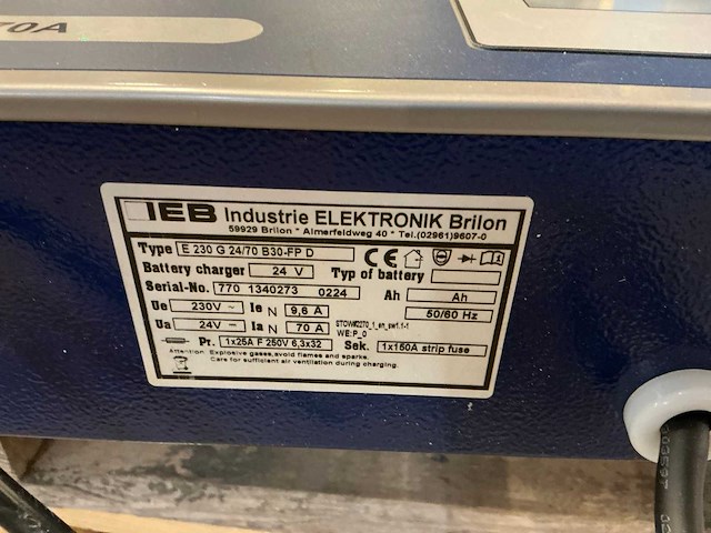 Ieb e 230 g 24/70 b30-fp d acculader - afbeelding 5 van  5