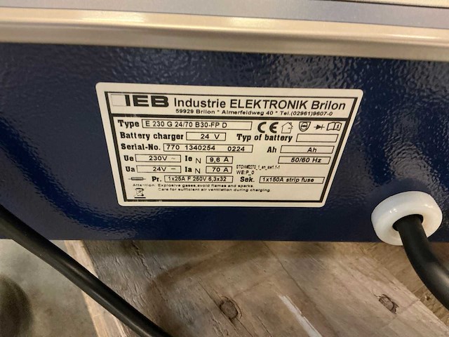 Ieb e 230 g 24/70 b30-fp d acculader - afbeelding 5 van  5