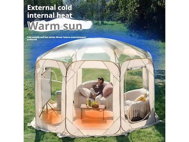 Iglo-vormige tuinkas, 3,6 m, pvc-zeil - afbeelding 3 van  6