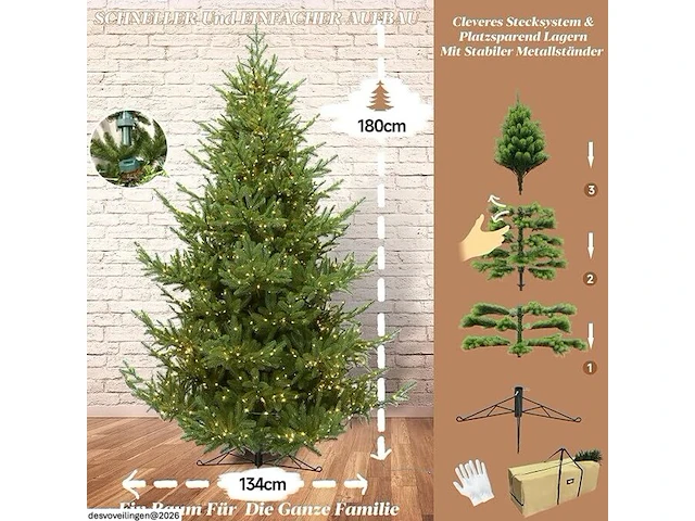 Igood kunstkerstboom met verlichting (180 cm) - afbeelding 4 van  4
