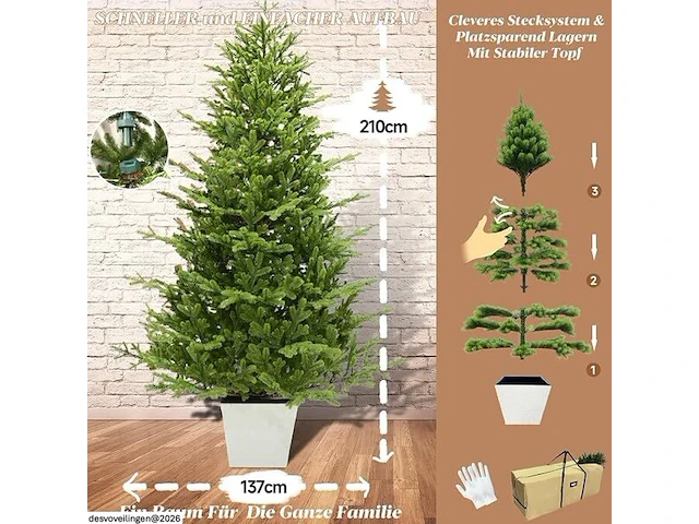Igood kunstkerstboom met verlichting (210 cm) - afbeelding 4 van  5