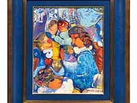 Igor tcholaria (1959), untitled, oil on canvas 47 x 38 cm. (18 1/2 x 14.96 in.), frame: 68 x 61 cm. (26.76 x 24.01 in.) - afbeelding 2 van  6