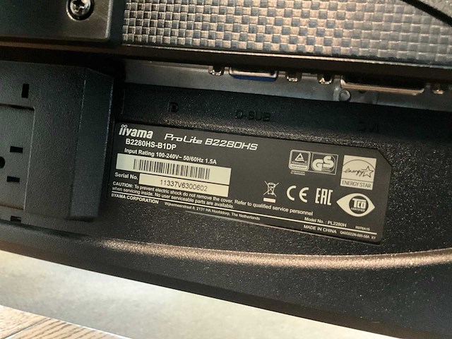 Iiyama prolite b2280hd 22” monitor (8x) - afbeelding 4 van  4