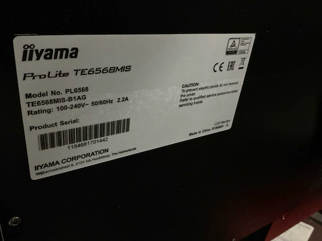 Iiyama prolite te6568mis – touchscreenmonitor met 20-punts multitouch - afbeelding 4 van  8