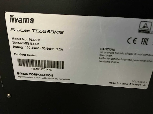 Iiyama prolite te6568mis – touchscreenmonitor met 20-punts multitouch - afbeelding 5 van  6
