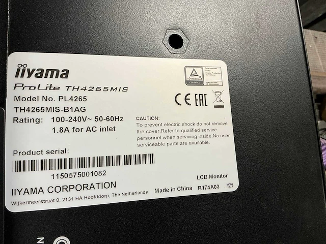 Iiyama prolite th4265mis touch monitor (2x) - afbeelding 7 van  11