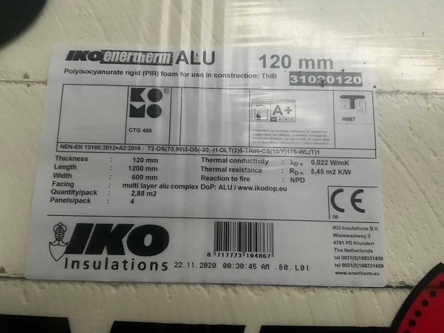Iko enertherm alu isolatiepanelen 120 mm (40x) - afbeelding 3 van  3