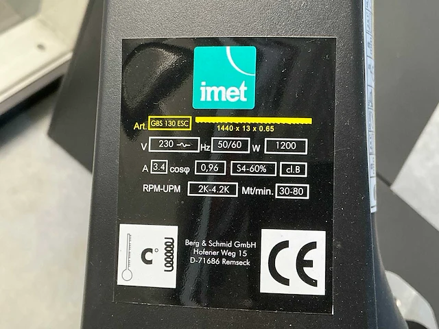 Imet gbs 130 esc bandzaagmachine - afbeelding 3 van  3