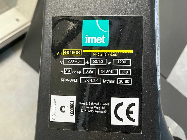 Imet gbs 130 esc bandzaagmachine - afbeelding 3 van  3