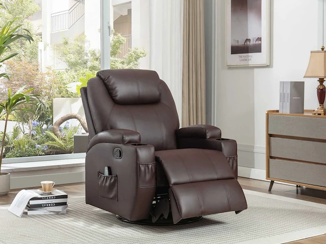 Imitatie massagestoel - bruin - afbeelding 4 van  10