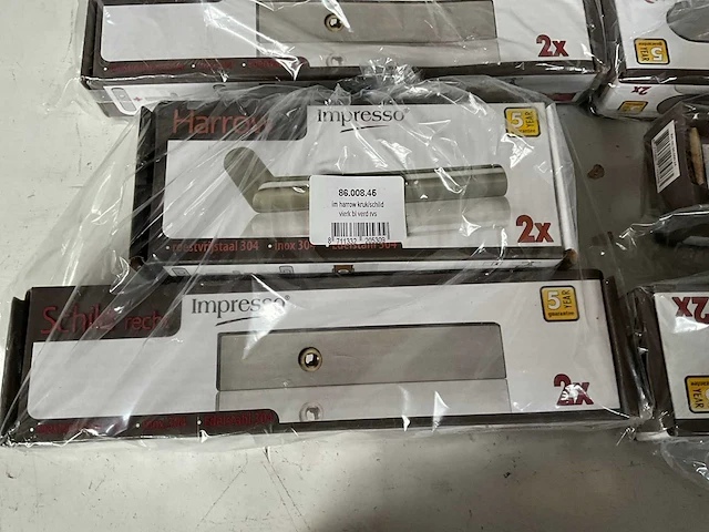 Impresso harrow set deurbeslag roestvrijstaal (6x) - afbeelding 4 van  6