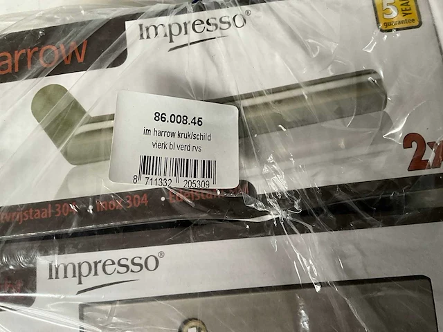 Impresso harrow set deurbeslag roestvrijstaal (6x) - afbeelding 5 van  6