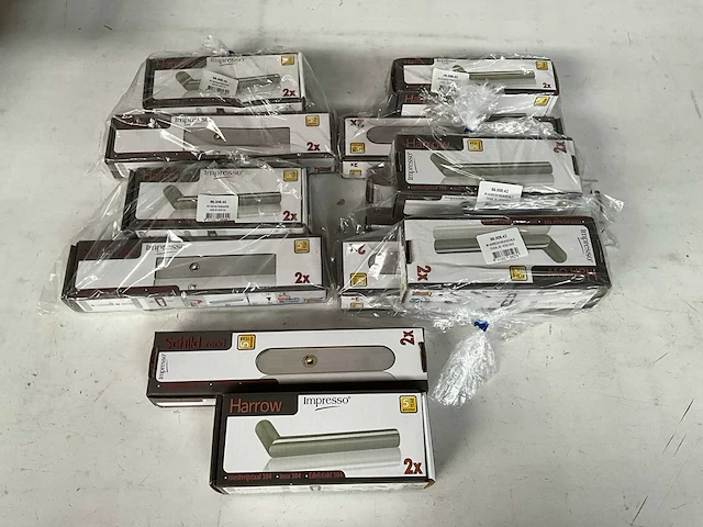 Impresso harrow set deurbeslag roestvrijstaal (6x) - afbeelding 1 van  6