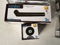 Impresso london set deurbeslag zwart aluminium (8x) - afbeelding 2 van  6