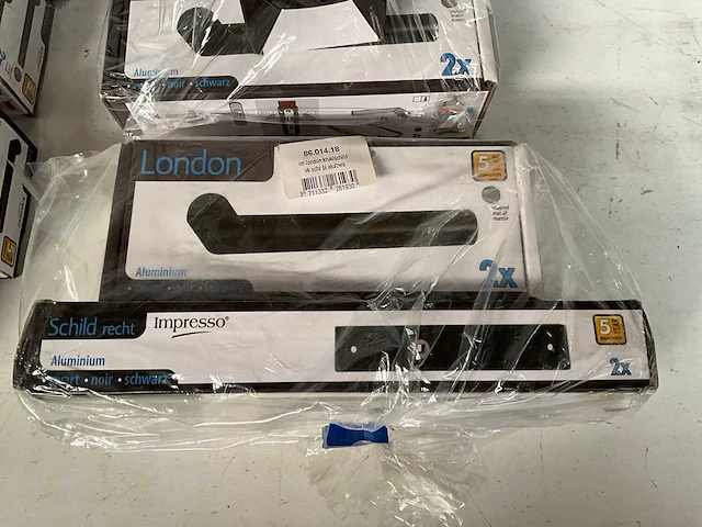 Impresso london set deurbeslag zwart aluminium (8x) - afbeelding 4 van  6