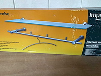 Impresso wandgarderobe rvs met glasplateau - afbeelding 1 van  5