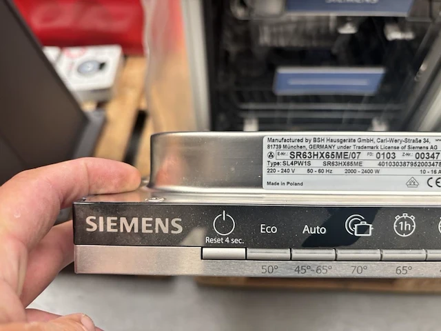 Inbouw afwasmachine siemens sr63hx65me - afbeelding 4 van  7