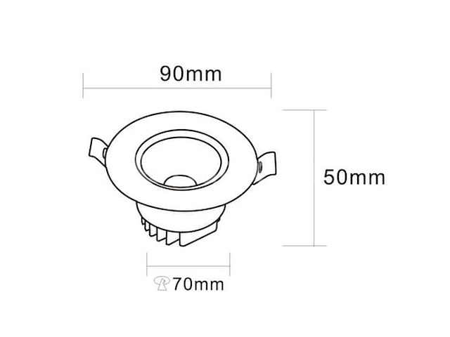 Inbouw led spot - 7w - draaibaar - zilver - 3000k warm wit - ip20 (x50) - afbeelding 5 van  5