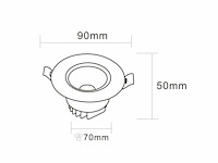 Inbouw led spot - 7w - draaibaar - zilver - 6500k koud wit (x50) - afbeelding 5 van  5