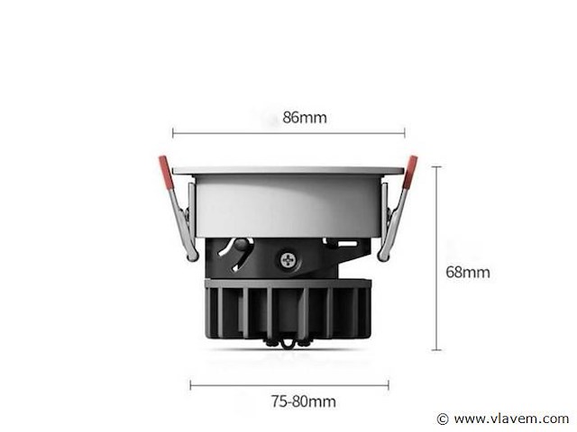 Inbouw led spot – 7w – 3000k warm wit – wit/zwart – ip20 (x50) - afbeelding 3 van  5