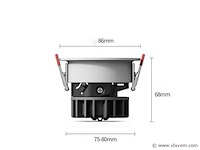 Inbouw led spot – 7w – 3000k warm wit – wit/zwart – ip20 (x50) - afbeelding 3 van  5