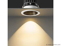 Inbouw led spot – 7w – 3000k warm wit – wit/zwart – ip20(x100) - afbeelding 1 van  5