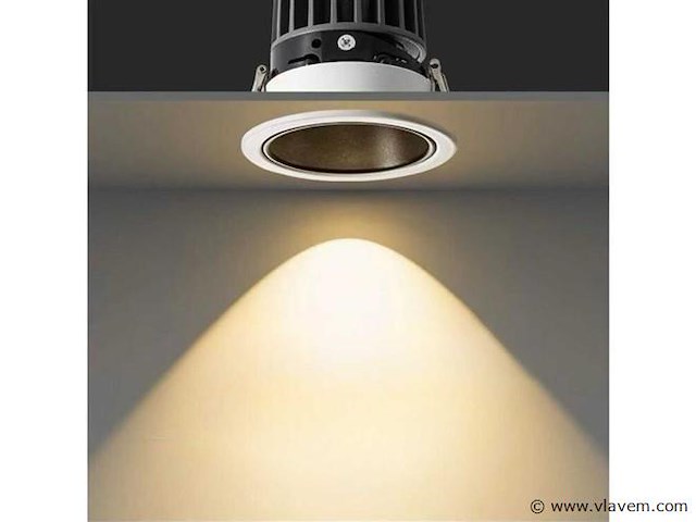 Inbouw led spot – 7w – 3000k warm wit – wit/zwart – ip20(x100) - afbeelding 1 van  5
