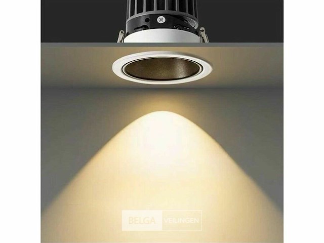 Inbouw led spot – 7w – 3000k warm wit – wit/zwart – ip20(x100) - afbeelding 2 van  6