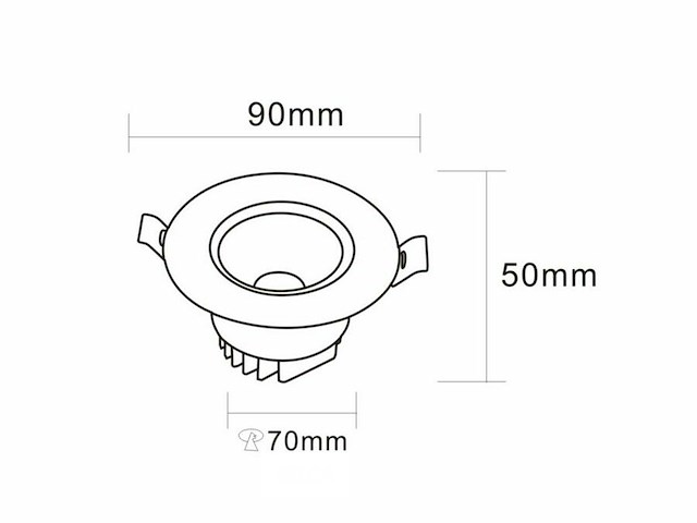 Inbouw led spot – 7w – dimbaar – 6500k koud wit – ip20 (x25) - afbeelding 5 van  6