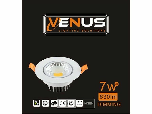 Inbouw led spot – 7w – dimbaar – 6500k koud wit – ip20 (x25) - afbeelding 6 van  6